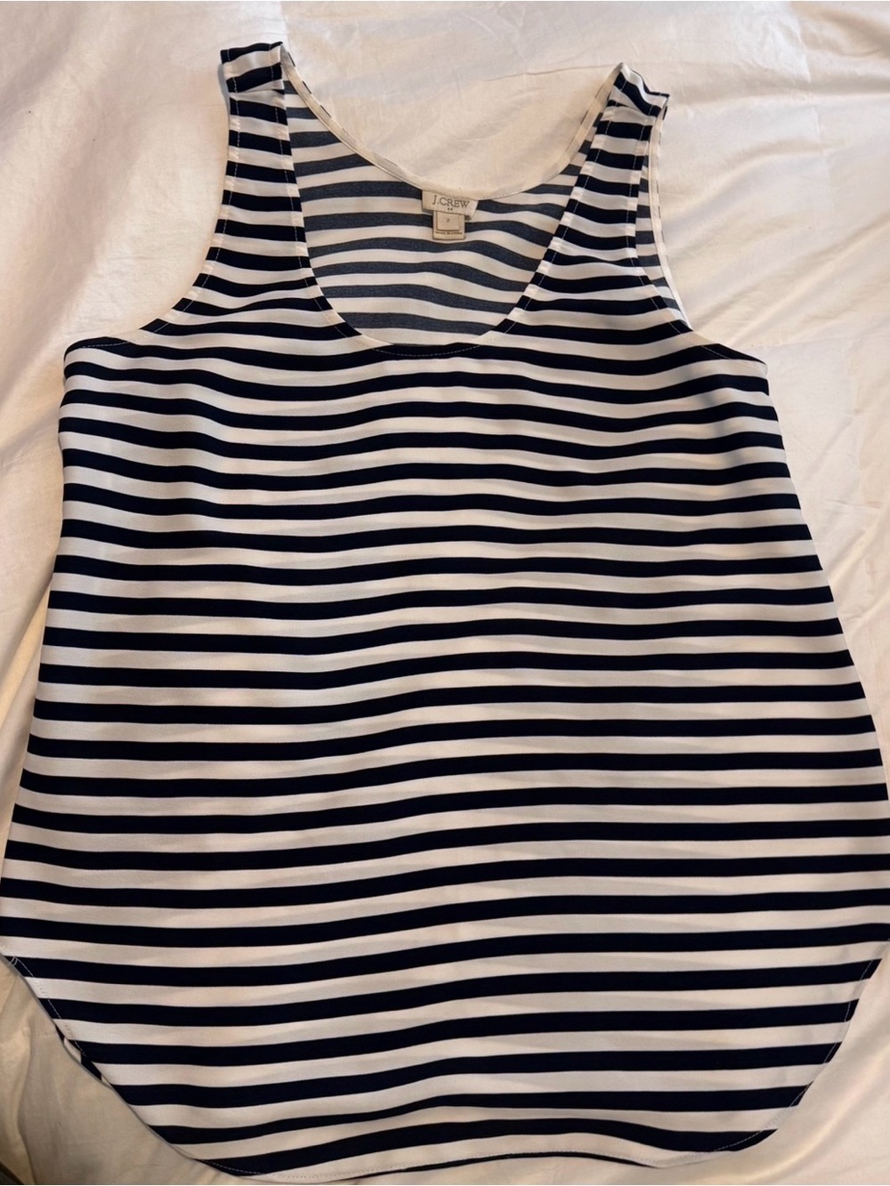 J. Crew Navy & White Horizontal Stripe Tank